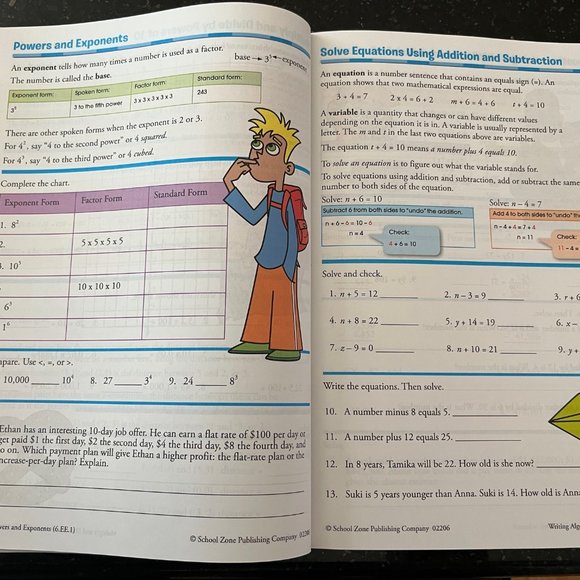 Sixth Grade (Grade 6) Workbooks: Brain Quest and Math Basics. Fun & Easy Learnin - Picture 7 of 7